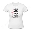 Kép 1/3 - Egyedi feliratos női póló - Keep Calm and love Flamingos