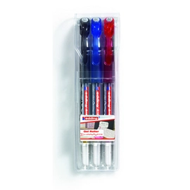 ICO: zselés toll szett piros fekete kék tintával 3 db-os - Edding