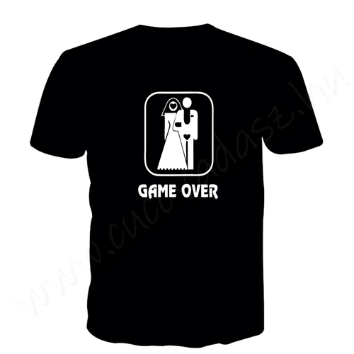 Egyedi feliratos férfi póló - Legénybúcsú Game over