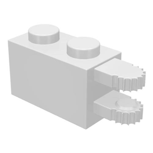 LEGO 1 x 2 fehér forgópánt 2 ujjú, horizontális