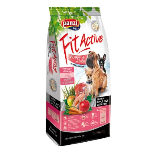 Panzi FitActive Hypoallergén Puppy Lamb (bárány,rizs,alma) száraztáp - Kölyök kutyák részére (4kg)