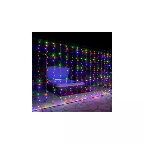 Karácsonyi LED színes fényfüzér  függöny  2m x 1,5 m